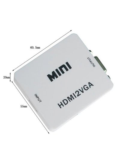 HDMI To VGA Mini Audio Video Converter White