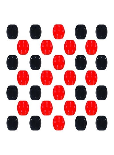 32-Piece Adhesive Sticker Mount Holder For Front Full Face Helmet Set Black/Red