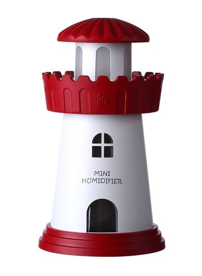 Mini Lighthouse Shape Air Humidifier With LED Light 2.5W White/Red