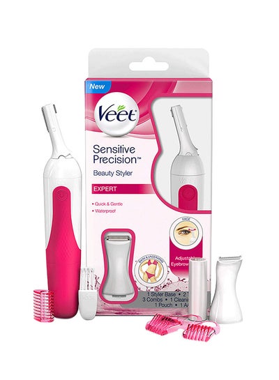 9-Piece Sensitive Precision Beauty Styler Kit Pink/White 7.4X3.9X1.3inch
