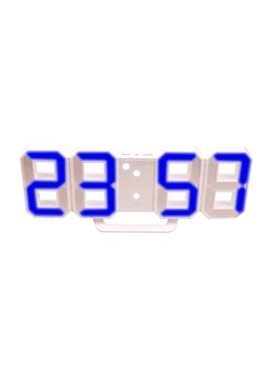 Digital LED Alarm Clock White/Blue 22x5x10cm