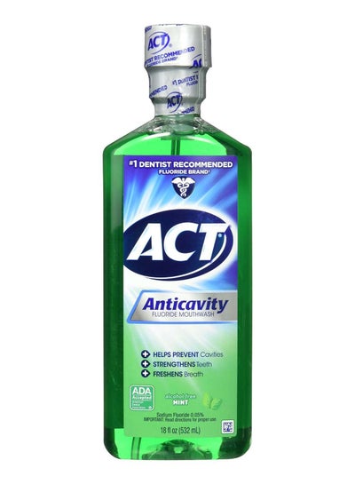 Pack Of 2 Alcohol Free Mint Anticavity Fluoride Mouthwash Green