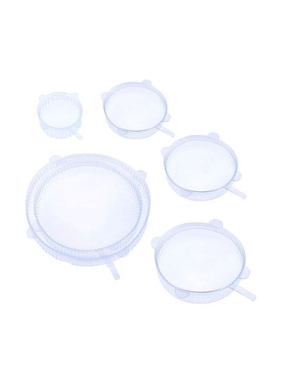 6-Piece Food Silicone Saran Wrap Cover Lid 6PFS Clear
