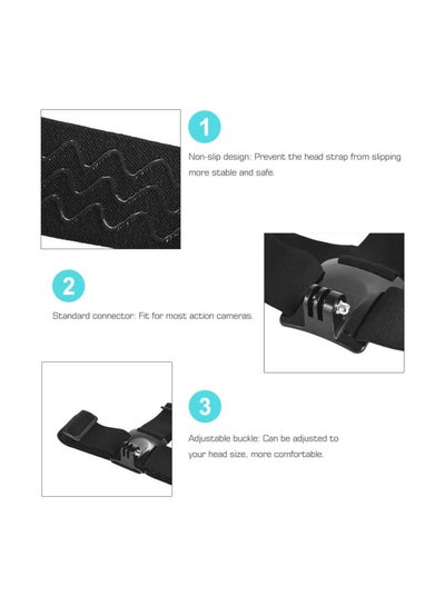 Anti-Slip Head Strap For Action Cameras Black