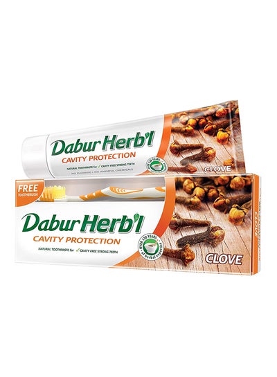 Herbal Cavity Protection Clove Toothpaste With Free Toothbrush 150g Pack of 2