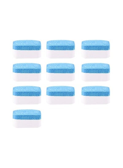 10-Piece Washing Machine Washer Cleaning Tablet Set Blue/White 13x2x6cm