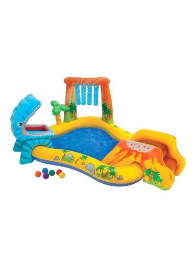 Dinosaur Play Centre Inflatable Pool With Balls 249.68x108.9x191cm