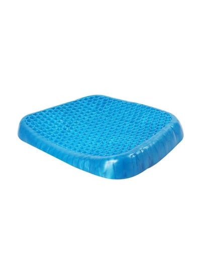 Honeycomb Designed Chair Pad Blue 39x4.5x30centimeter