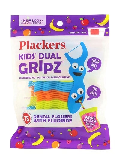 75-Piece Fruit Smoothie Dual Gripz Dental Flosser Set Multicolour