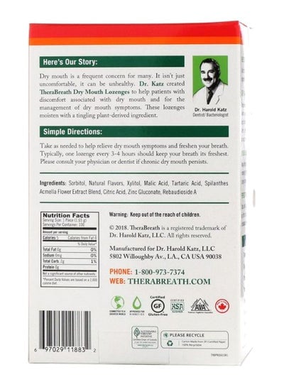 Tart Berry Dry Mouth Breath Freshener - 100 Lozenges 165grams