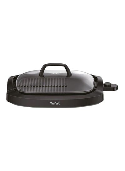 Plancha Electric Smokeless Grill with Lid, Plastic/Steel,  Healthy Cooking 2000 W CB6A0827 Black/Clear
