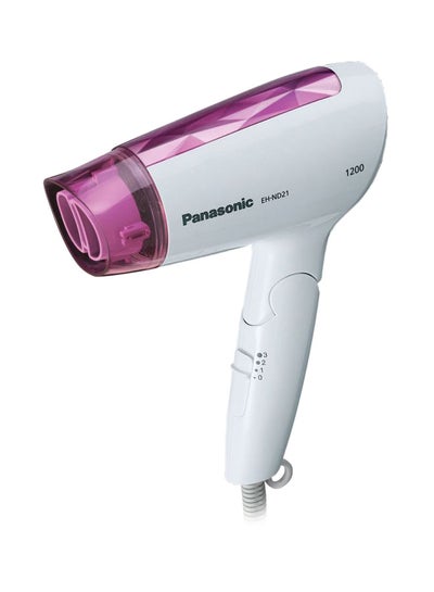 Fordable Hair Dryer White/Pink 7x14.1x21.4cm