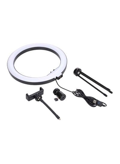 LED Video Ring Photography Light With Tripod And Accessory White/Black