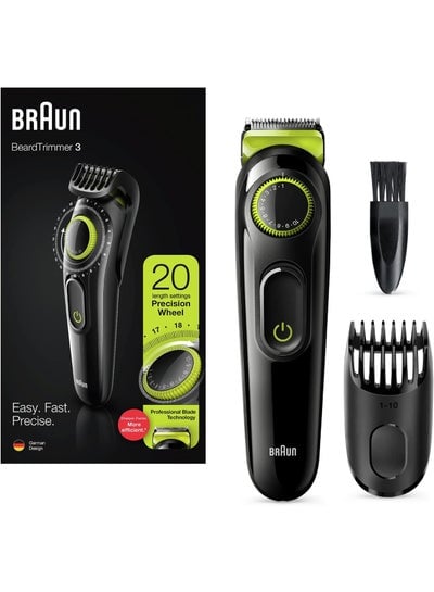 Beard Trimmer BT3221 With Precision Dial And Comb Black/Volt Green