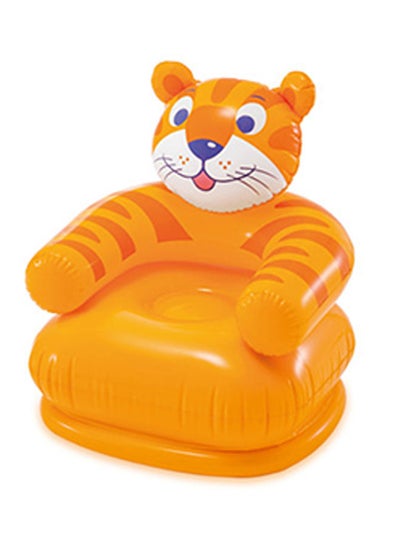 Tiger Themed Inflatable Animal Pool Chair Air Sofa For Kids - Orange 22.86x6.03x20cm
