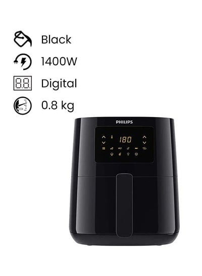 Digital Essential Airfryer With 7 Presets 1400 W HD9252 Black