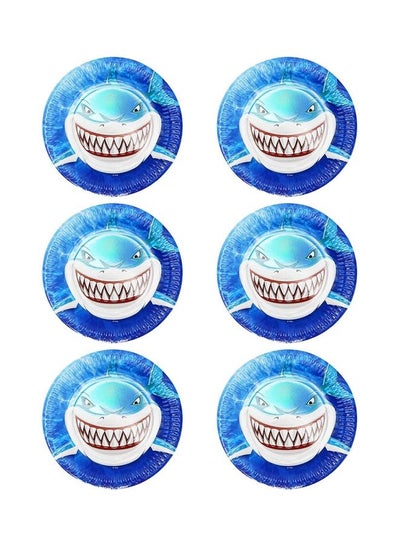 6 Pcs Shark Printed Party Paper Plate 9inch