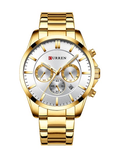 Men's Chronograph Waterproof Stainless Steel BAnd Casual Quartz Watch 8358 - 47 mm - Gold