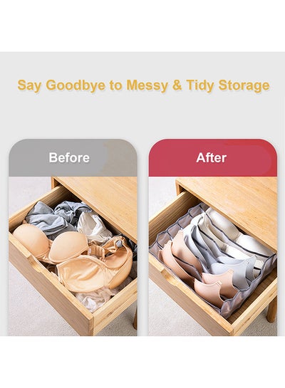 3-Piece Undergarment Organizer Storage Set Grey