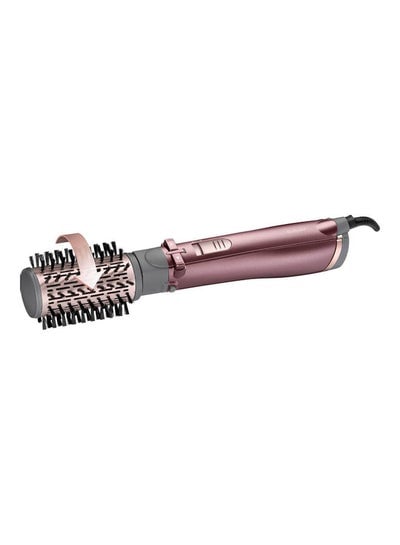 Hair Rotating Brush With Pouch Purple Grey