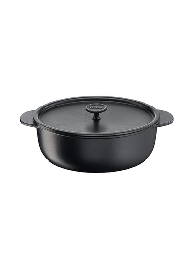 Tradition Cast Iron Oval Shallow Pot 31 Cm + Lid Black 31cm