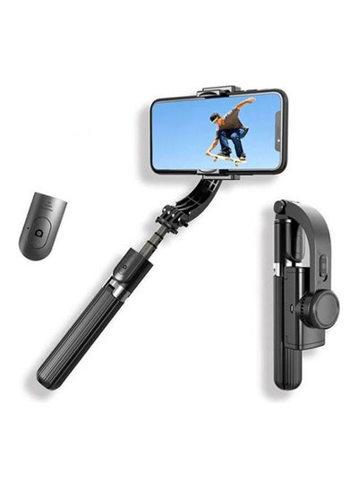 L08 Mobile Phone Stabilizer Anti-Shake Gimbal Stabilizer Selfie Stick Tripod 3 In 1 With Remote Handheld Gimbal Video Shooting Compatible With Ios & Android Black