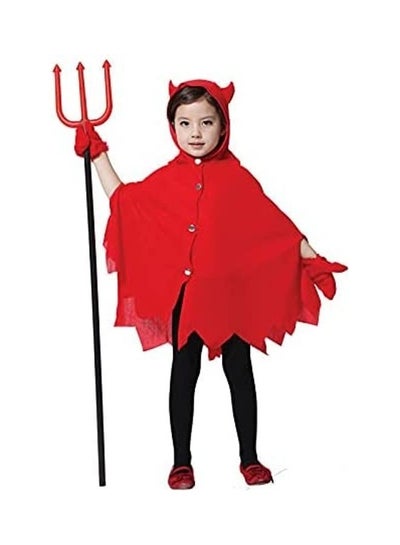 Devil Halloween Costume With Gloves And Fork For Kids - Medium 100-120cm