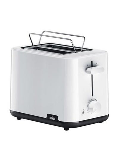 Toaster, 2 Slots, 8 Browning Setting, Intelligent Heat Control, 3 in 1 Browning Knob, BPA Free, Illuminated Button, Auto Shut Off, Safety System 900 W HT1010WH White
