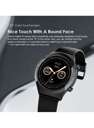 200.0 mAh Smart Watch 1.32 Inch HD Full Color Touch Screen Build In Fitness Tracker With Heart Rate & Blood Oxygen Monitor 3ATM Waterproof Apple iPhone Android Multicolour