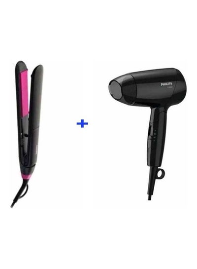 Essential Thermo-Protect Hair Straightener And Hair Dryer Black/Pink
