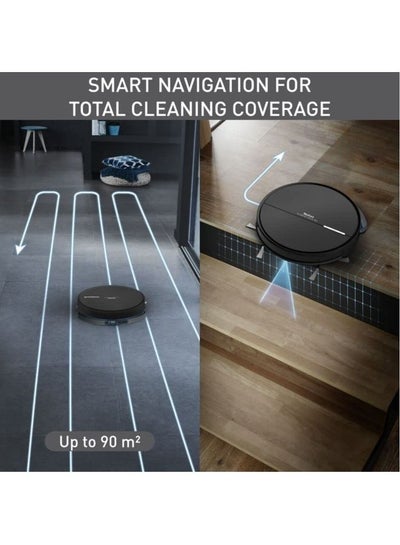 X PLORER Serie 60 Robot Vacuum Cleaner, Smart Navigation, Ultra Thin and Compact, 4 in 1 Cleaning Action, Aqua Force Mop, Allergy Care, WiFi and Voice Assistant Compatible,Black, RG7445HO 0.4 L RG7445HO Black