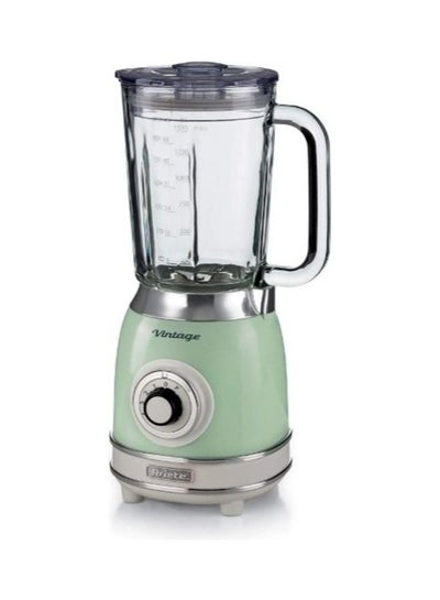 Vintage Glass Blender 4 Speed Setting ​​with Pulse Function, 2 Grinding & Chopping Mills - Perfect for Puree, Ice Crush, Frozen Drinks, Shakes & Smoothies 1.5 L 1000.0 W ART583-V-GR Green