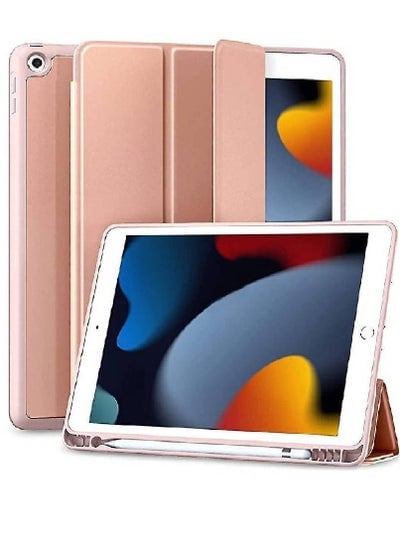 Case for iPad 8th Generation/iPad 10.2 Case 2020, Smart Folio Soft TPU Protective Case Cover with Apple Pencil Holder for iPad 8th/7th Gen, Auto Sleep/Wake, Full Body Protection - Rose Pink