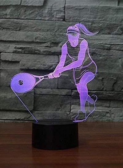 Creative 3D Effects Magic Lantern Multicolor Night Light Tennis Girls 7/16 Color Change Smart Touch Switch USB Desk Lamp for Children