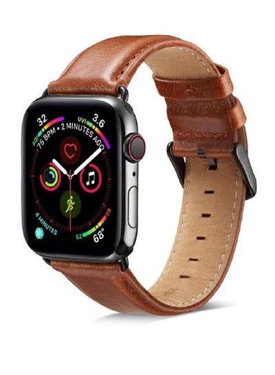Replacement Leather Strap For Apple Watch Series 8/7/6/5/4/3/2/1/SE 45mm 44mm 42mm | Ultra Watch 49mm Brown