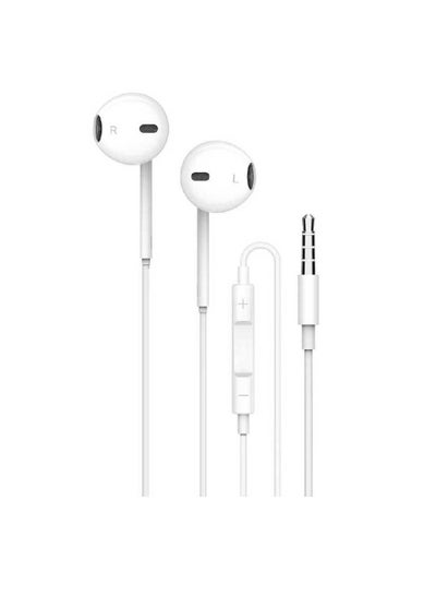 In-Ear Stereo Headphones With Mic White