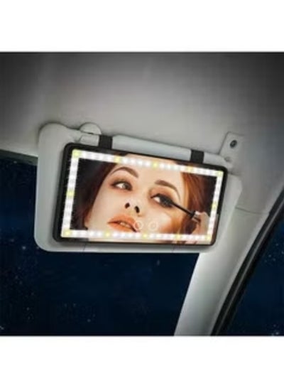 Clip-On Rechargeable Touch On Screen LED Visor Car Vanity Rear View Mirror With White And Warm Lights
