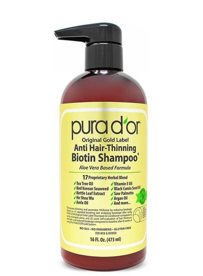 PURA D'OR Original Gold Label Anti-Hair Loss & Smoothing Shampoo