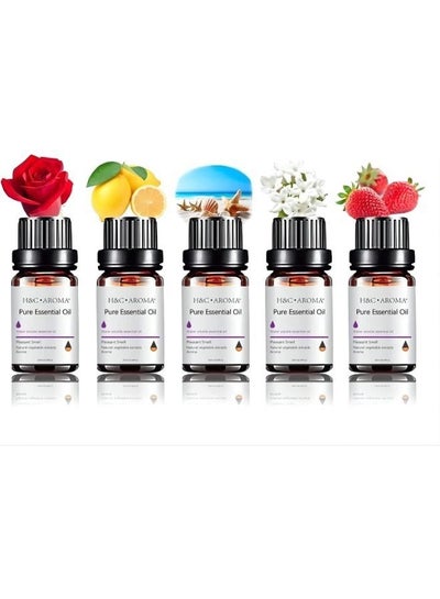 5 Pieces 10ml Bottles of Scented Essential Oils for Air Humidifier Revitalizer