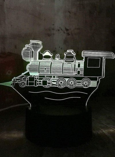 Multicolor 3D Illusion Lamp LED Night Light Vintage Locomotive Remote Table Lamp USB Touch Bedroom Party Decor Best Birthday Christmas Gifts For Kids