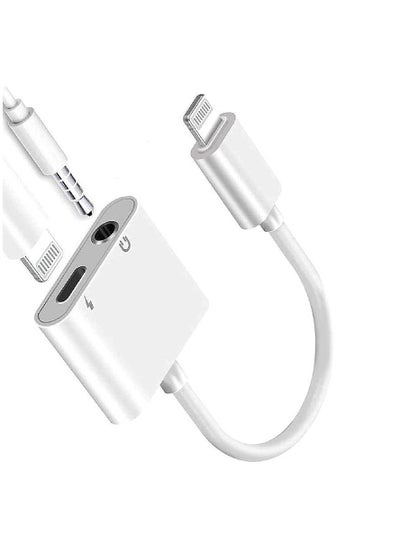Apple MFi Certified Lightning to 3.5mm Headphones Dongle Jack Adapter for iPhone 2 in 1 Headphone Adapter and Aux Audio Adapter& Charger Cable Splitter Compatible with iPhone 12 11 XS XR X 8 7