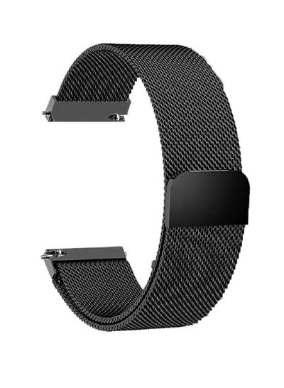 Adjustable Stainless Steel Mesh Replacement Watch Straps for Women Watches 20mm Black
