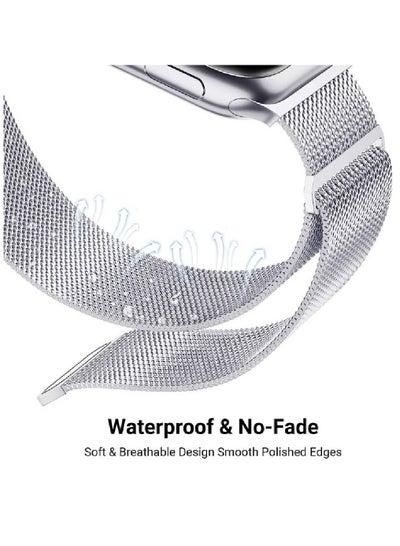 Replacement Magnetic Clasp Metal Strap For Apple Watch Ultra Band 49mm For iWatch Series 8/7/6/5/4/3/2/1/SE/Ultra, 49mm 42mm 44mm 45mm Silver