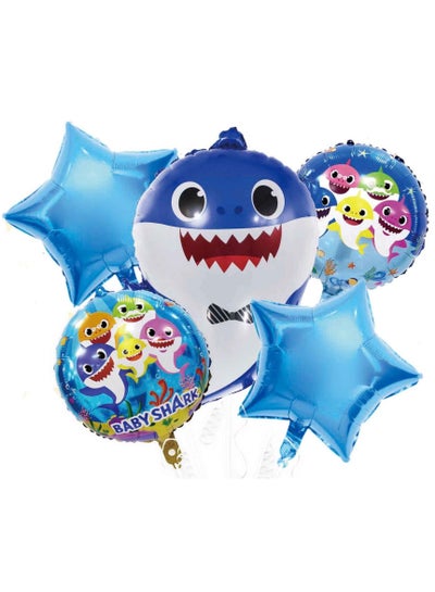 Party Propz 5 in 1 Baby Shark Theme Foil Balloon Set