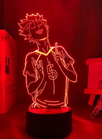 3D Illusion Cartoon Night Lights, Haikyuu Figure LED Lamp, 16 Colors Remote Control USB Powered Arts Table Lamp, Home Bedroom Decor Holiday Gift for Kids