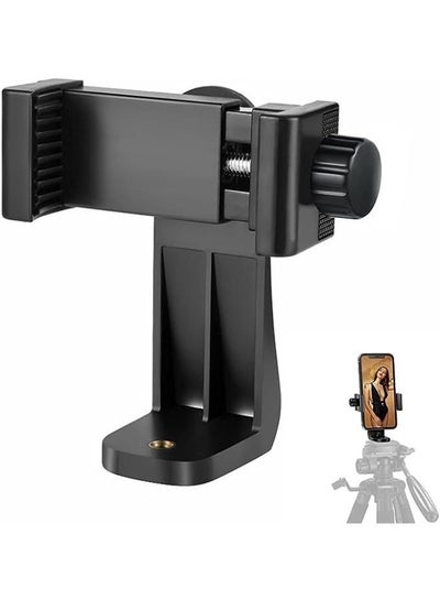 Phone Tripod Mount Adapter, Universal Tripod Cell Phone Holder, Fits Any Smartphone, 1/4" Standard Screw, Rotating Vertical and Horizontal, Compatible with Selfie Stick, Monopod