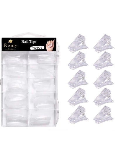 100Pcs Nail Dual Form and 10Pcs Acrylic Tips Clips for Poly Gel UV LED Builder Manicure  Art Tool