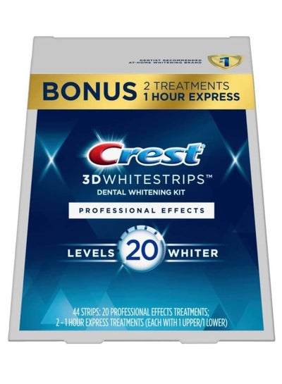 Crest 3D White Effets professionnels 20 bandes de blanchiment des dents Traitement 1 heure Bandes de blanchiment rapide 2 traitements