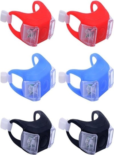Pack of 6 LED Pram Lights, Silicone, Waterproof LED Light with Silicone Housing, 3 Light Functions for Prams Scooters and Cycling