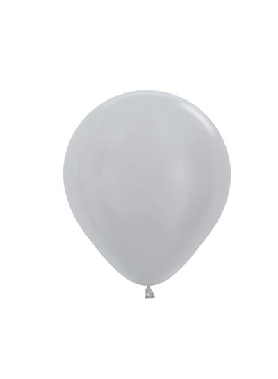 Sempertex 12-Inch Latex Balloons, Solid Silver